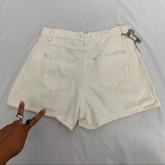 Silence + Noise Handmade White Denim Shorts, Sz 10 - Picture 8 of 8